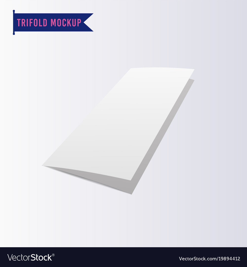 blank tri fold paper mockup royalty free vector image