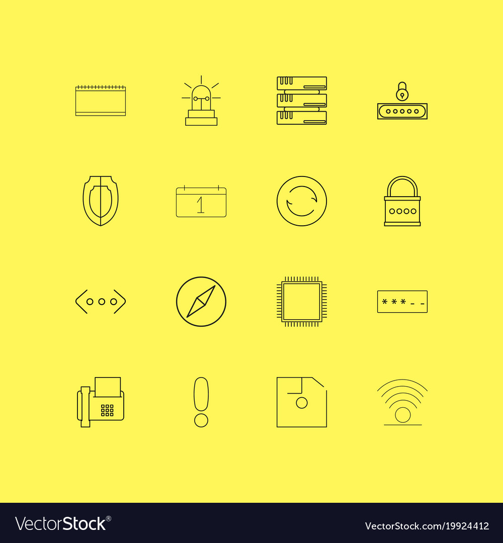 Internet technologies linear icon set simple
