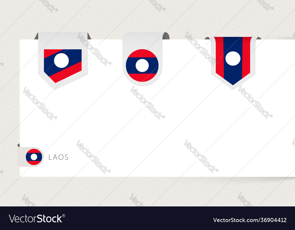 Label flag collection laos in different shape