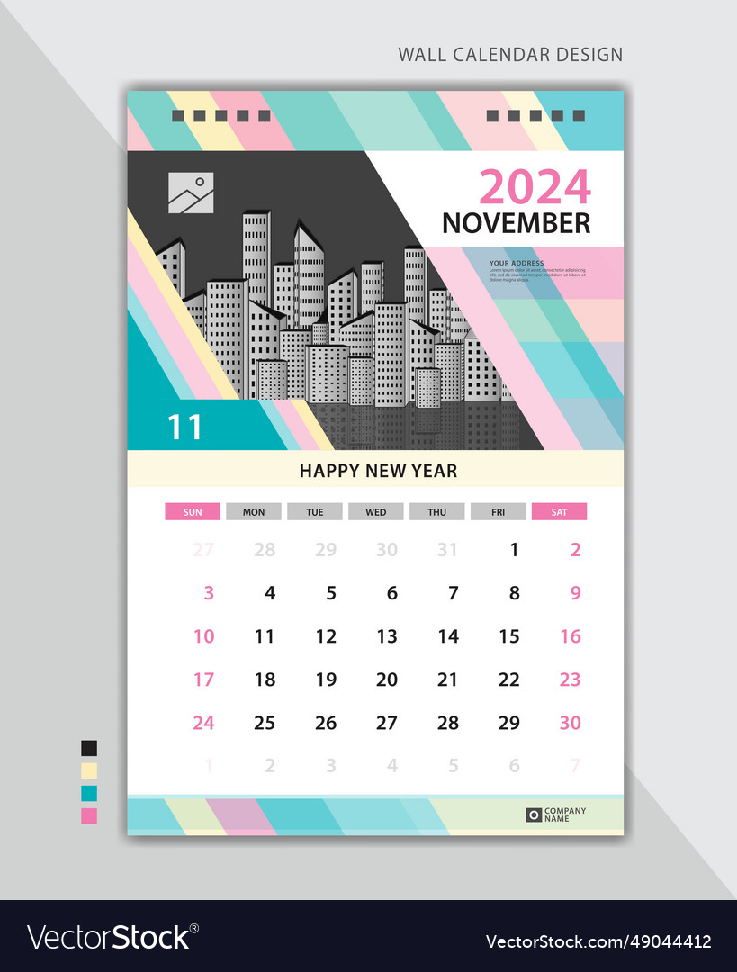 November 2024 layout wall calendar template