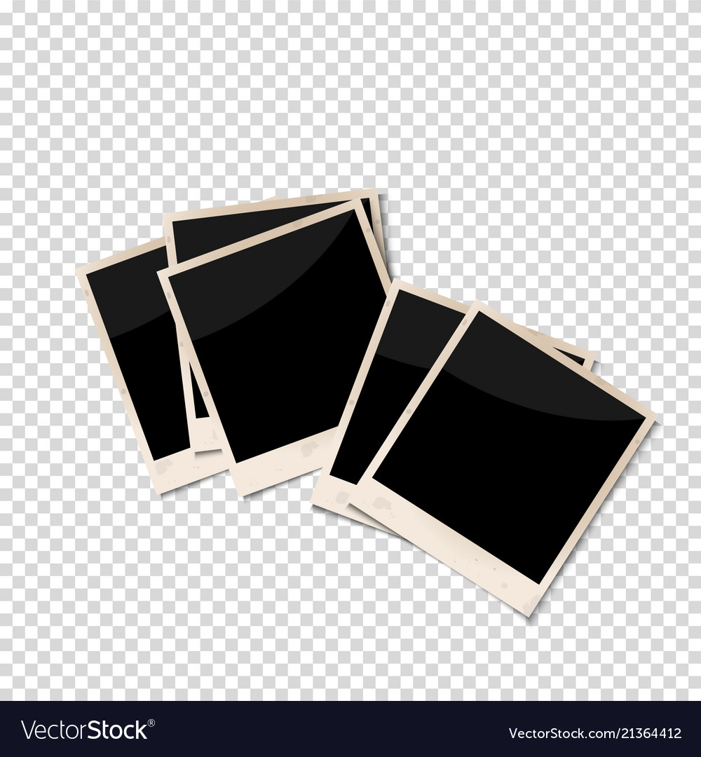 Old photo frames isolated on transparent Vector Image