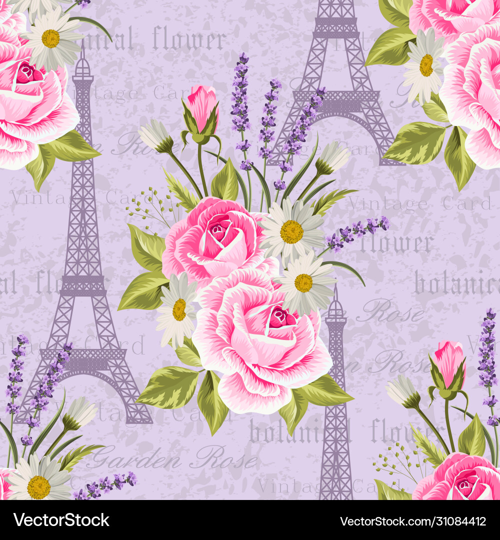 Eiffel Tower Floral Pattern Print Pet Car Seat Cover main image 0