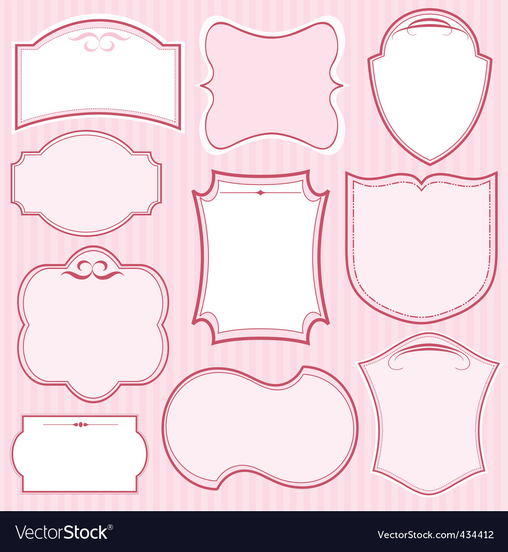 Set pink frames Royalty Free Vector Image - VectorStock