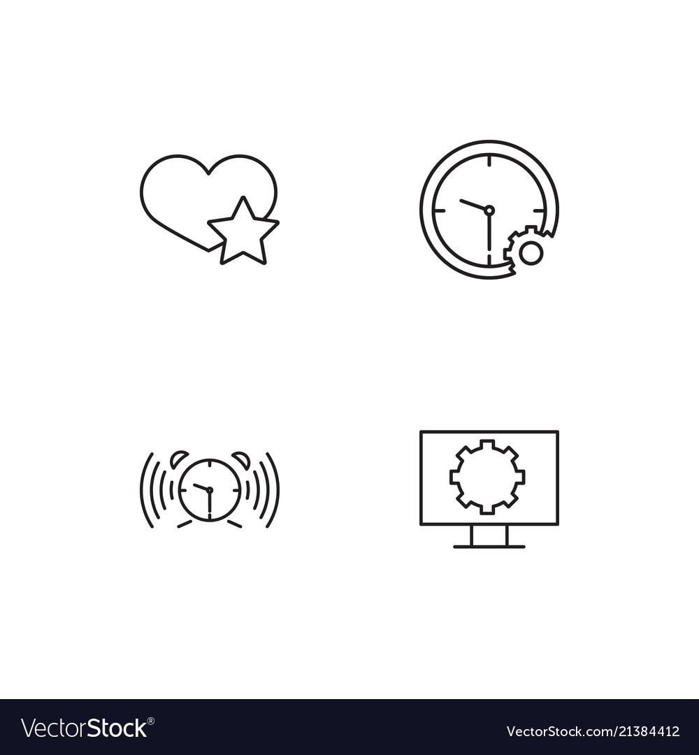 Time linear icons set simple outline