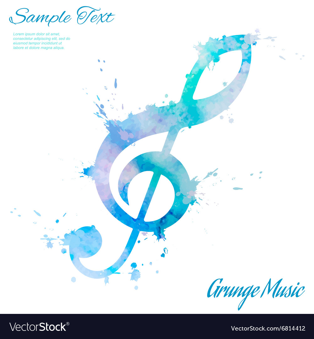 treble clef watercolor royalty free vector image watercolor treble clef
