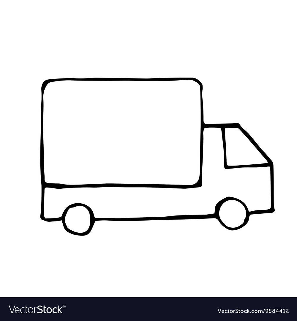 Truck Doodle Drawing Isolated Royalty Free Vector Image