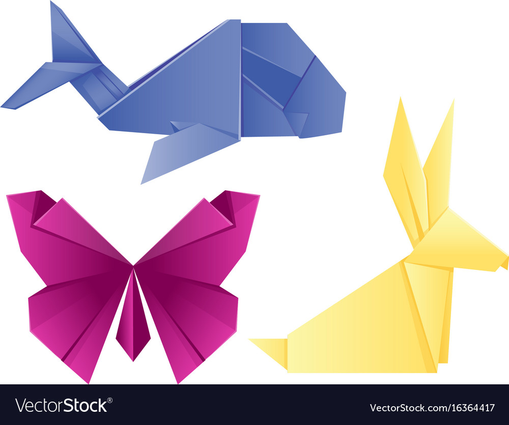 Animals origami set japanese folded modern