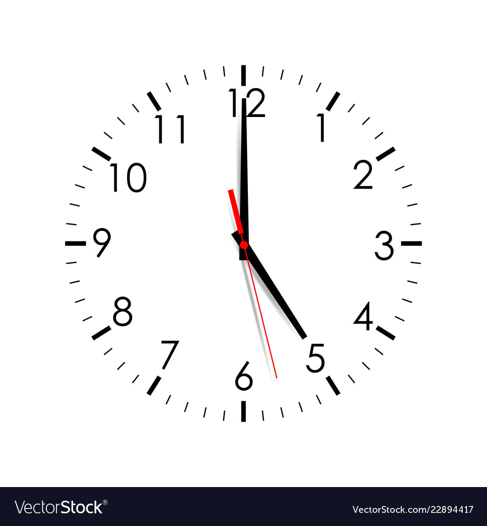 Clock Dial Isolated On White Background Royalty Free Vector 5346