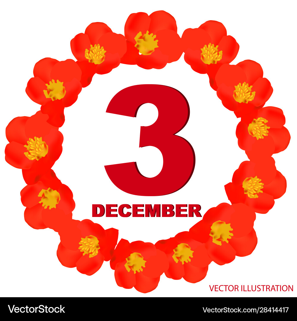 December 3 icon for planning important day Vector Image