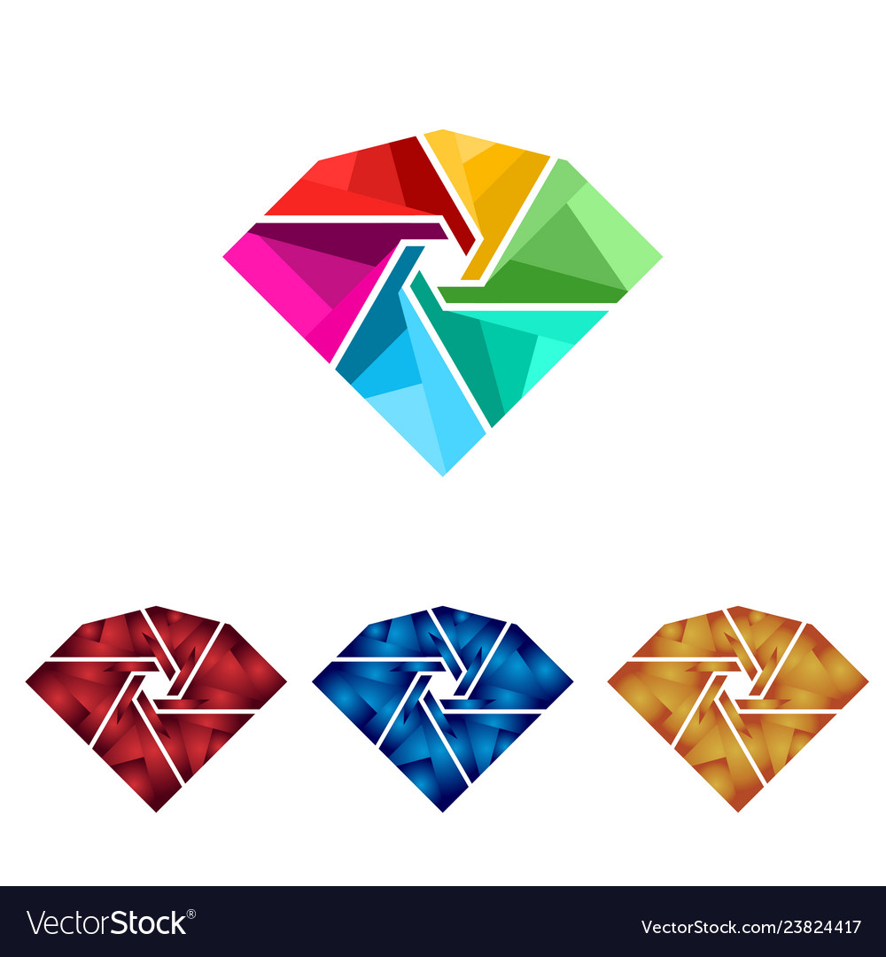 Diamond jewelry jewellery jewel colorful symbol Vector Image