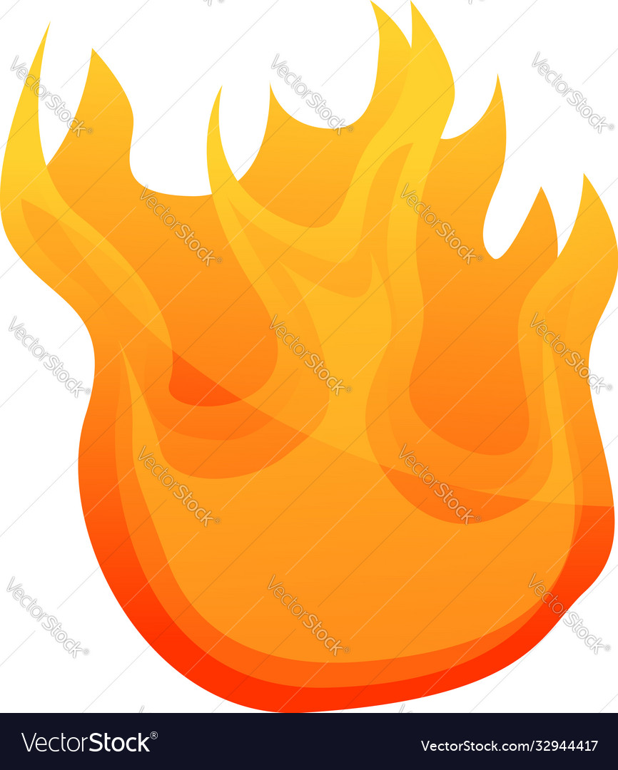 Hot fire flame icon cartoon style Royalty Free Vector Image