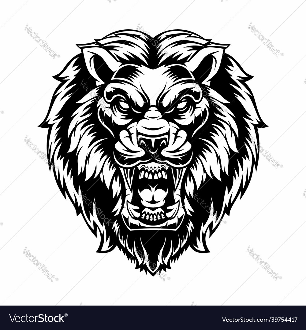 Lion head mascot Royalty Free Vector Image - VectorStock