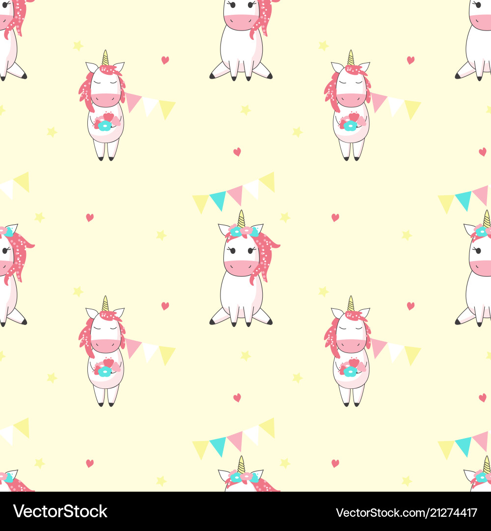 Magic unicorn seamless pattern Royalty Free Vector Image