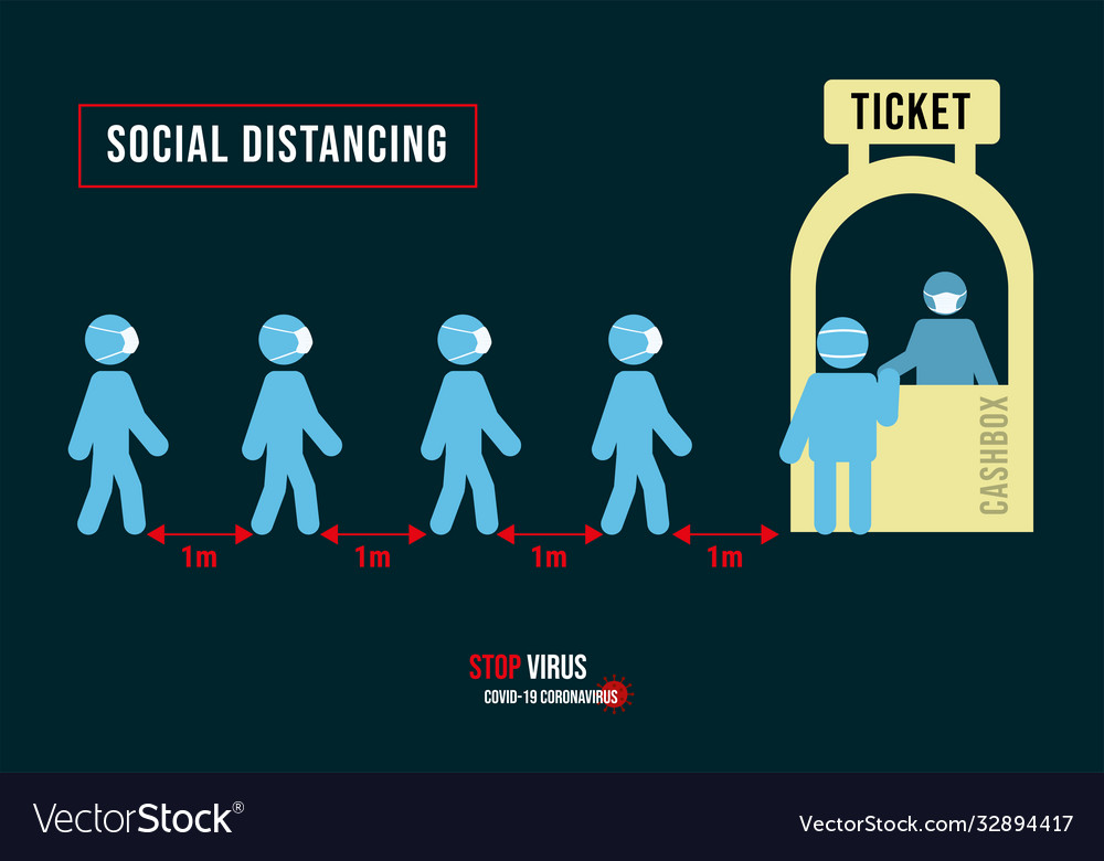 People stand in line to buy ticket queue Vector Image
