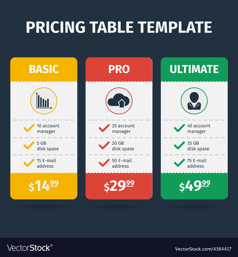 Pricing Table Template Word