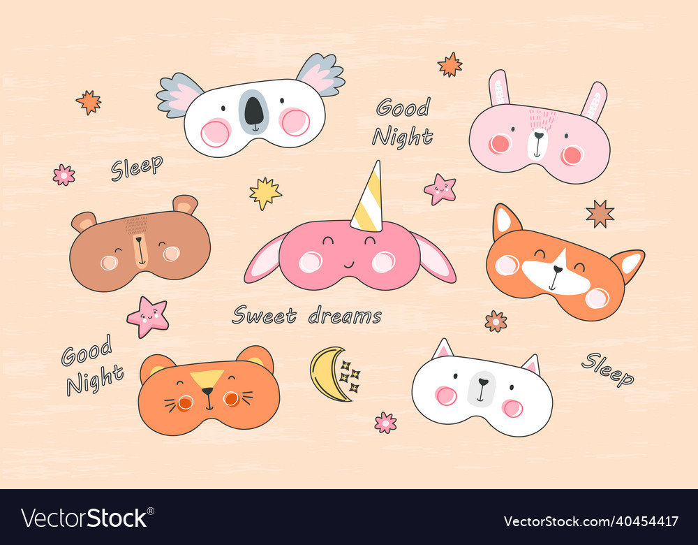 Set of sleep masks vector image Set of sleep masks
