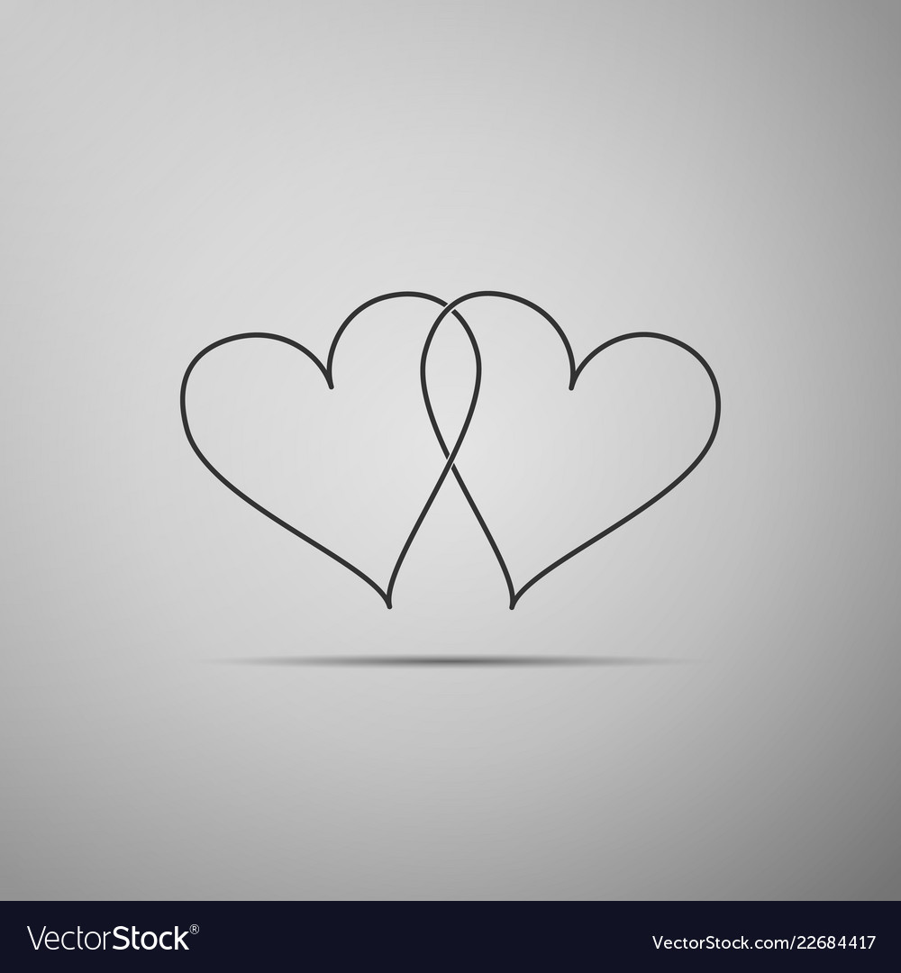 two linked hearts icon