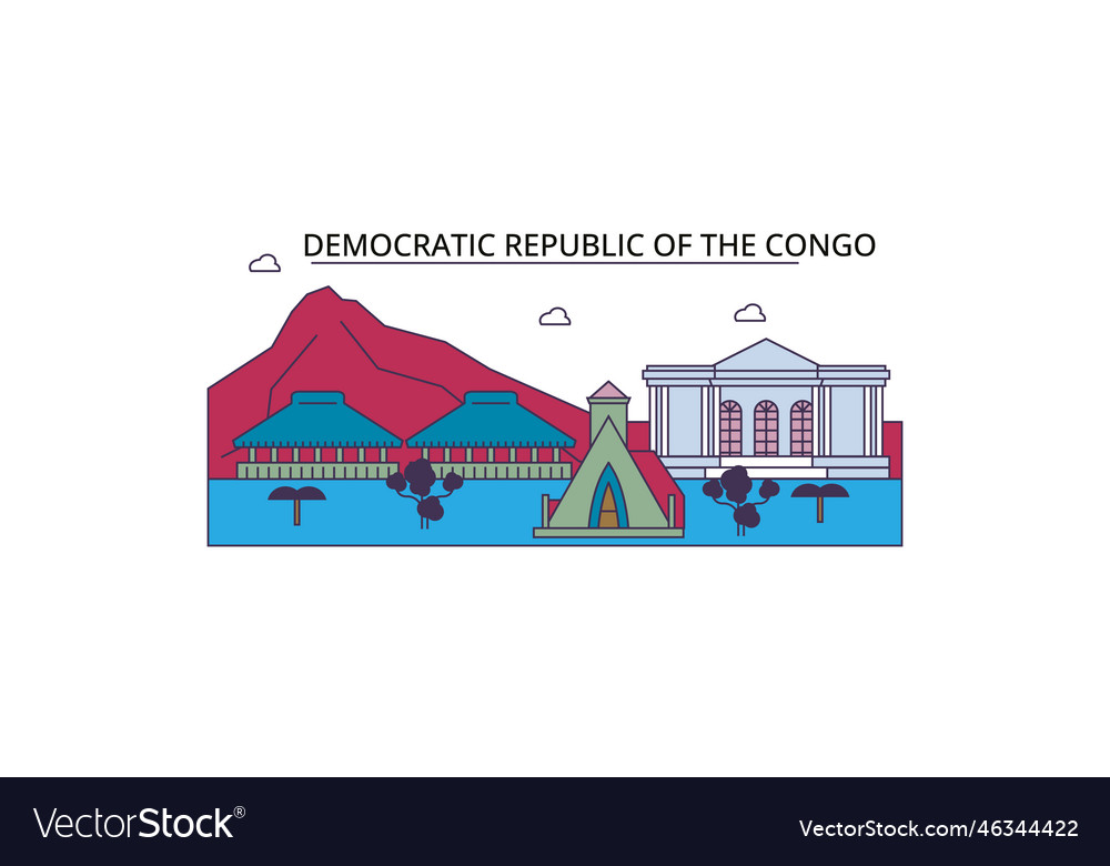 Congo tourism landmarks city travel Royalty Free Vector