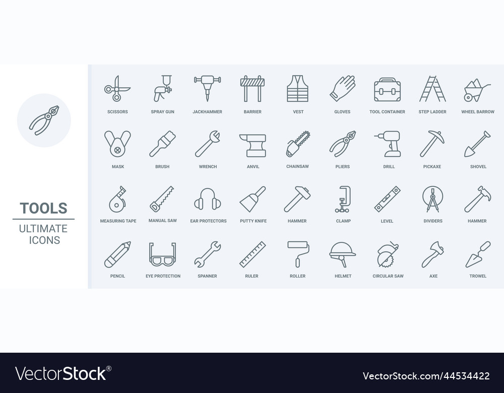 Construction tools and equipment for carpentry Vector Image