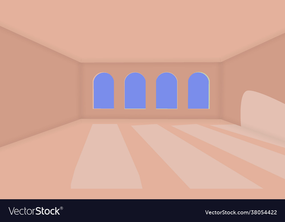 Empty room with window and shadows Royalty Free Vector Image