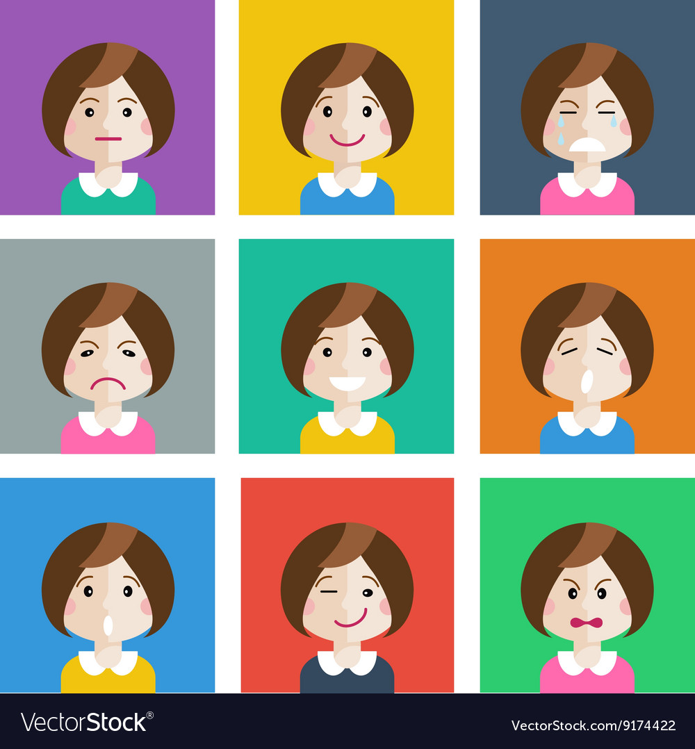 Girl Emotions Icons