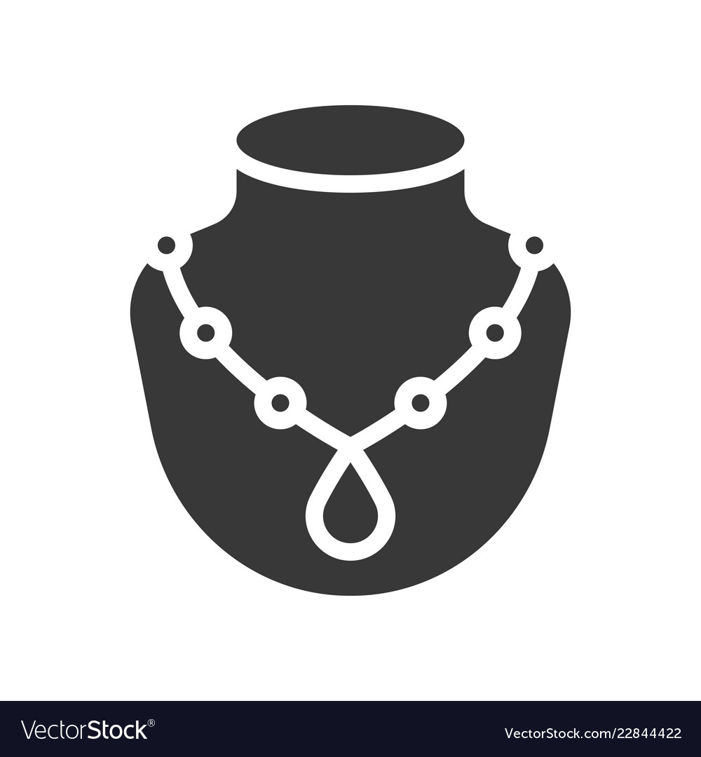 Mala bracelet and pendant jewelry icon glyph style