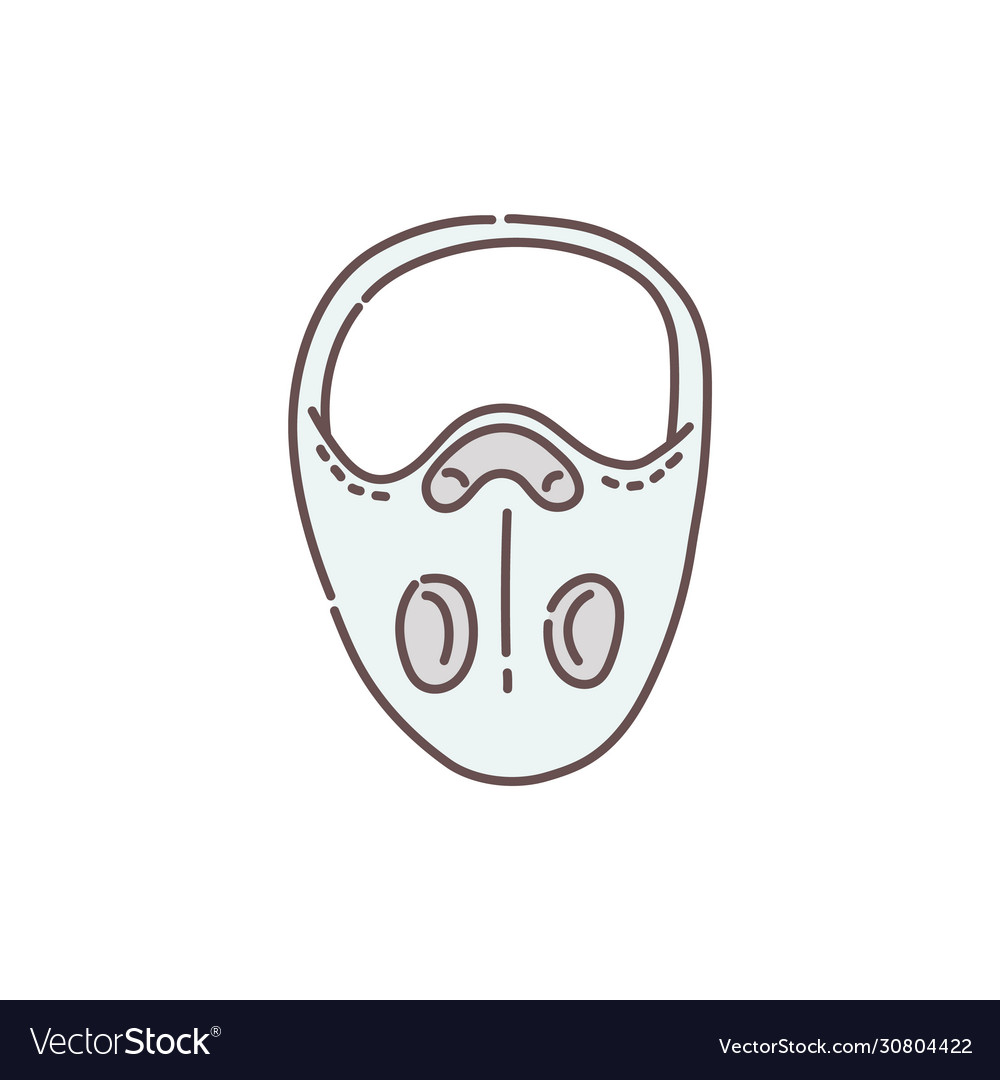 Respirator mask for individual protection cartoon