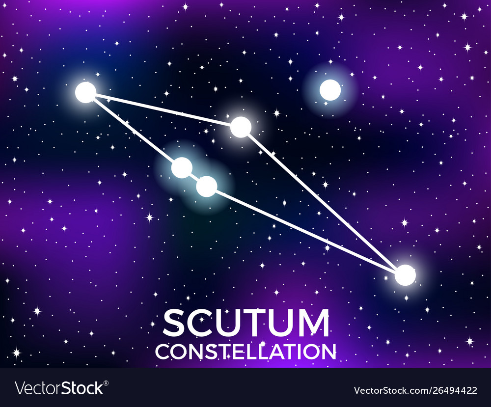 Scutum constellation starry night sky cluster of Vector Image