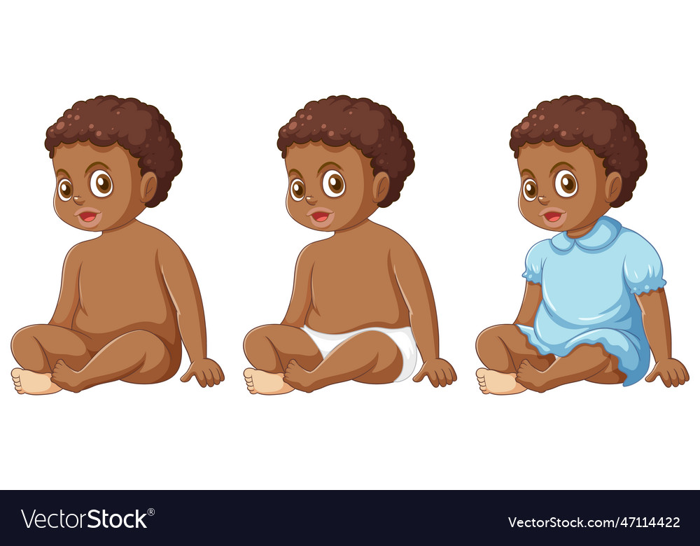 Set of african baby girl