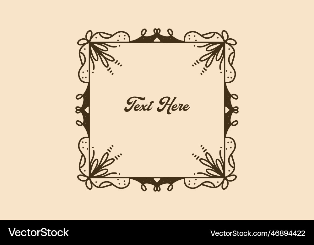 Vintage frame design for invitation card or flyer Vector Image
