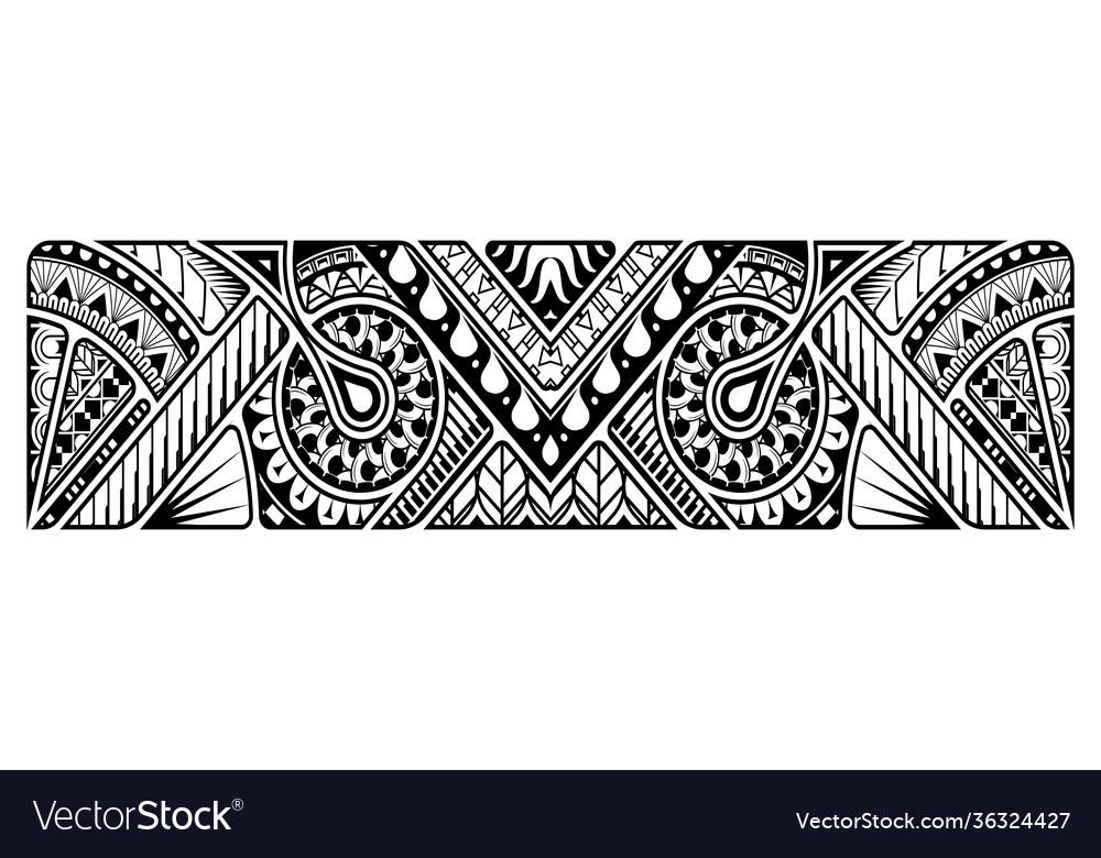 Abstract tribal art tattoo border Royalty Free Vector Image