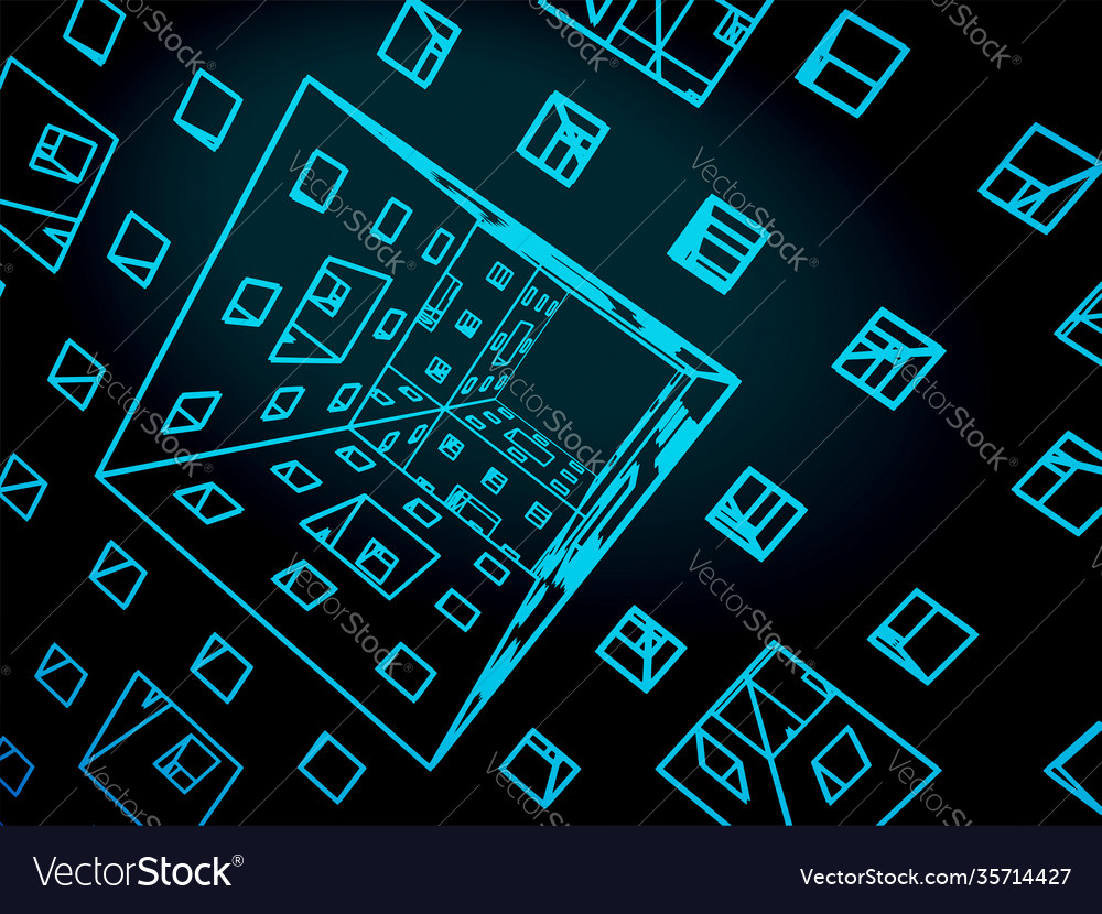 Fractal geometric structure Royalty Free Vector Image