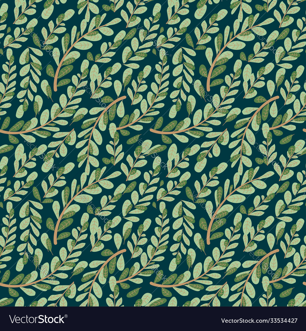 Leaf autumn seamless with flower pattern