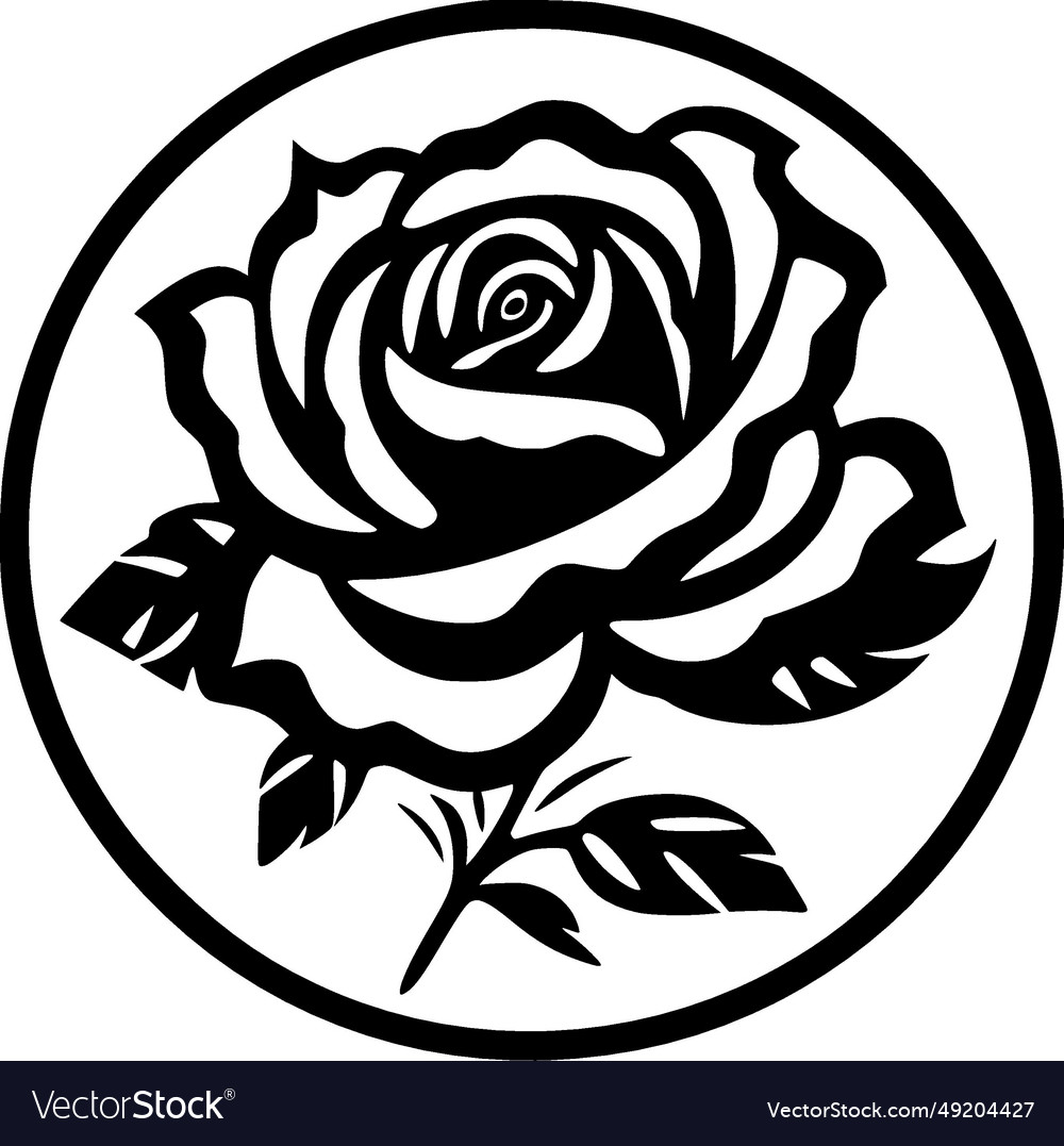 Rose - black and white Royalty Free Vector Image