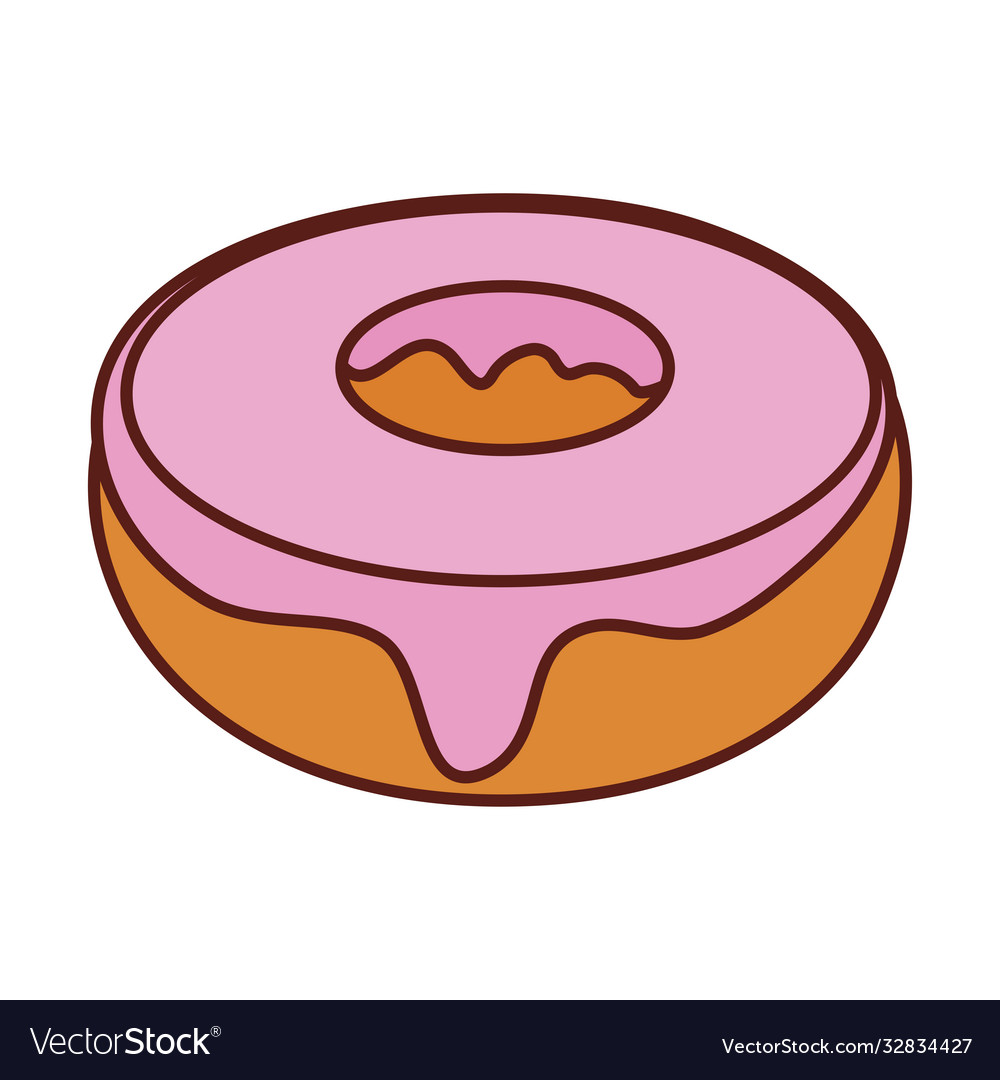 Sweet donut on white background Royalty Free Vector Image