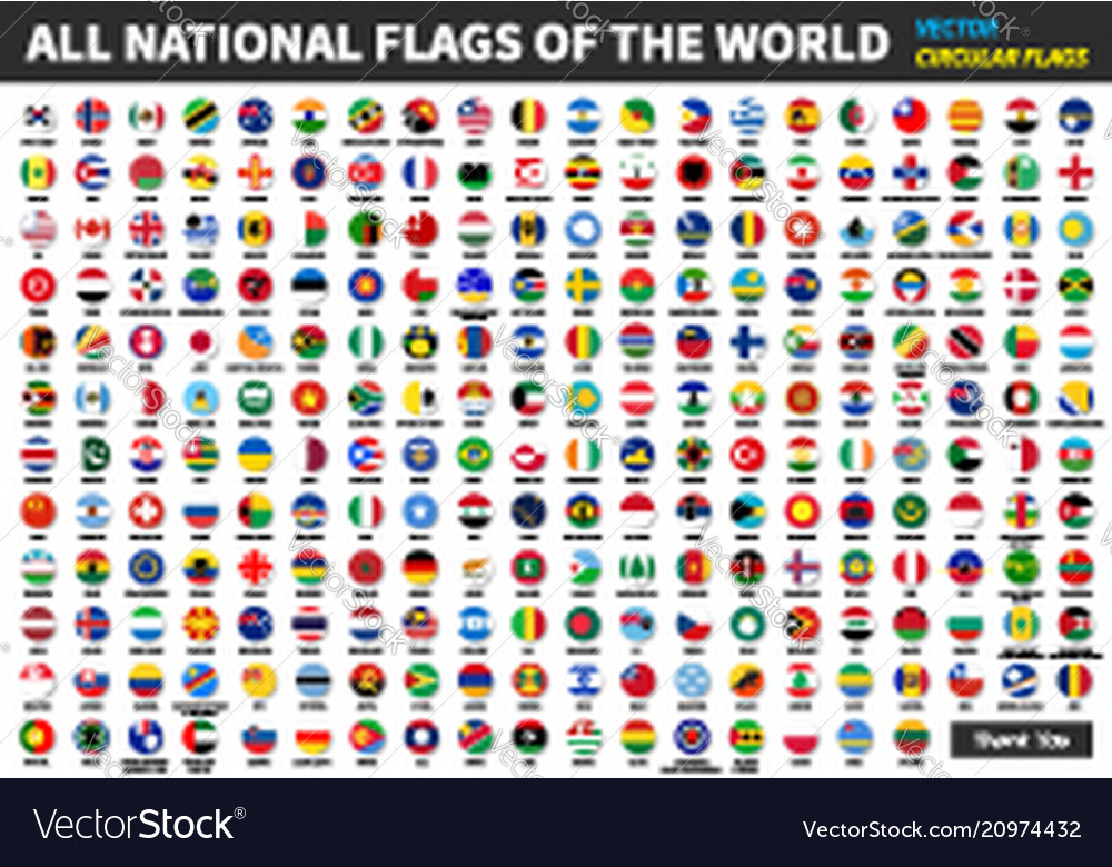 All official national flags of the world Vector Image