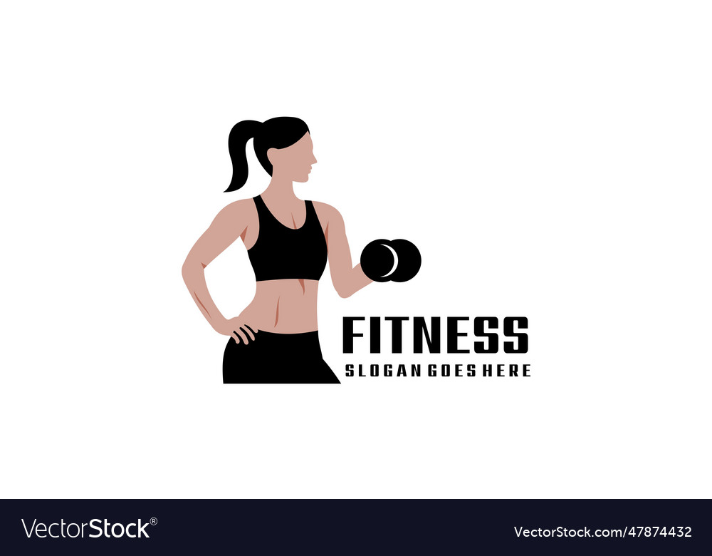 Fitness logo design template for gym Royalty Free Vector