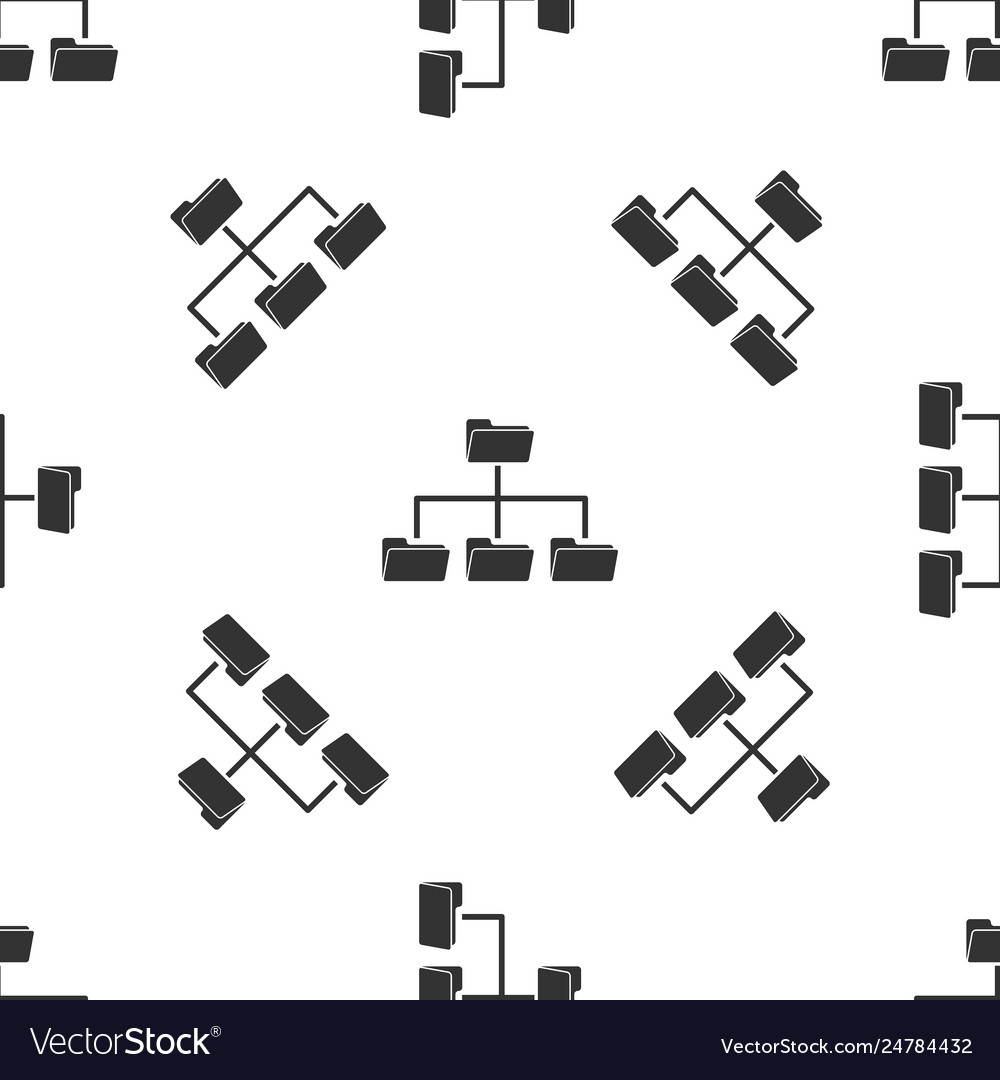Grey folder tree icon isolated seamless pattern vector image Grey folder tree icon isolated seamless pattern
