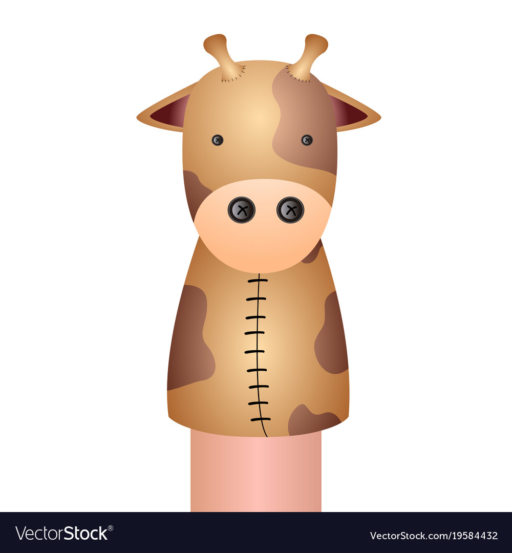 Isolated giraffe puppet Royalty Free Vector Image