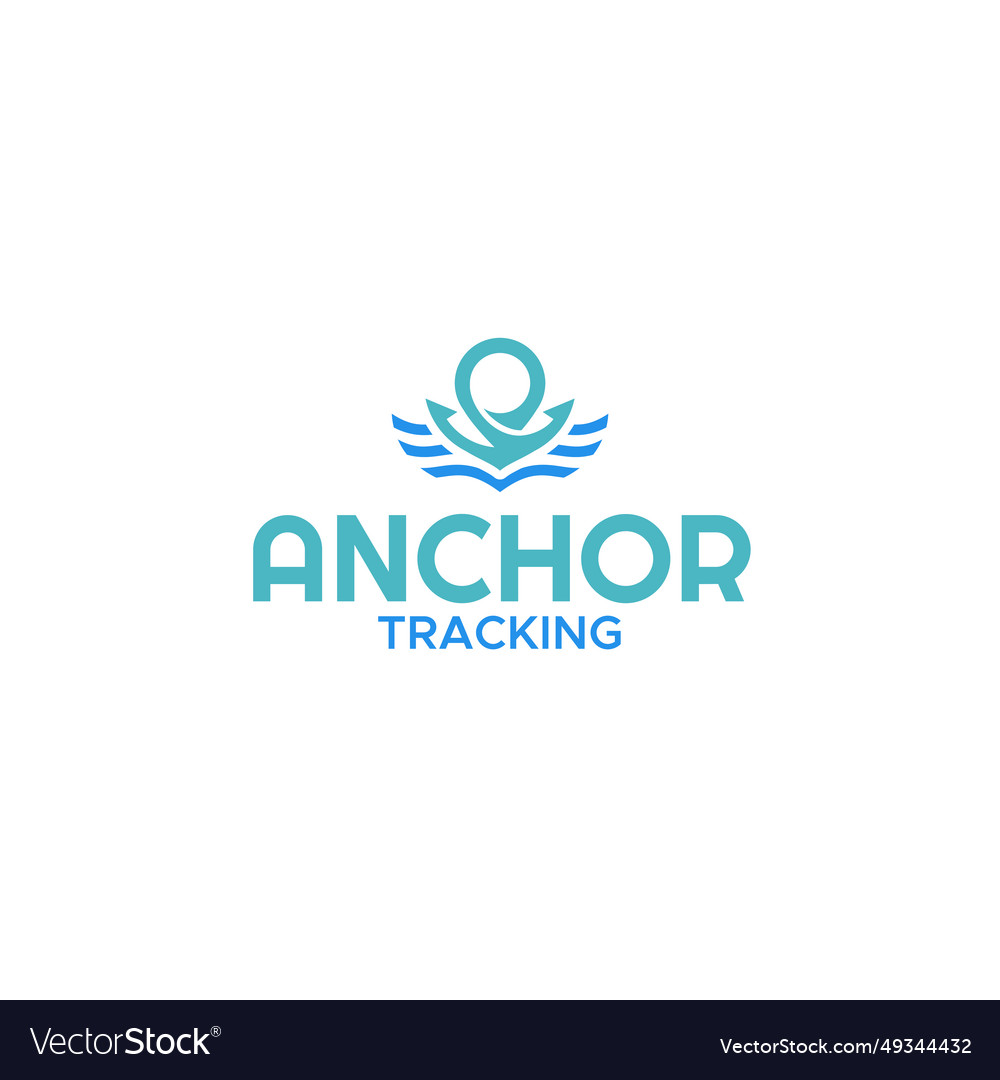 Minimalist simple anchor tracking wave logo design