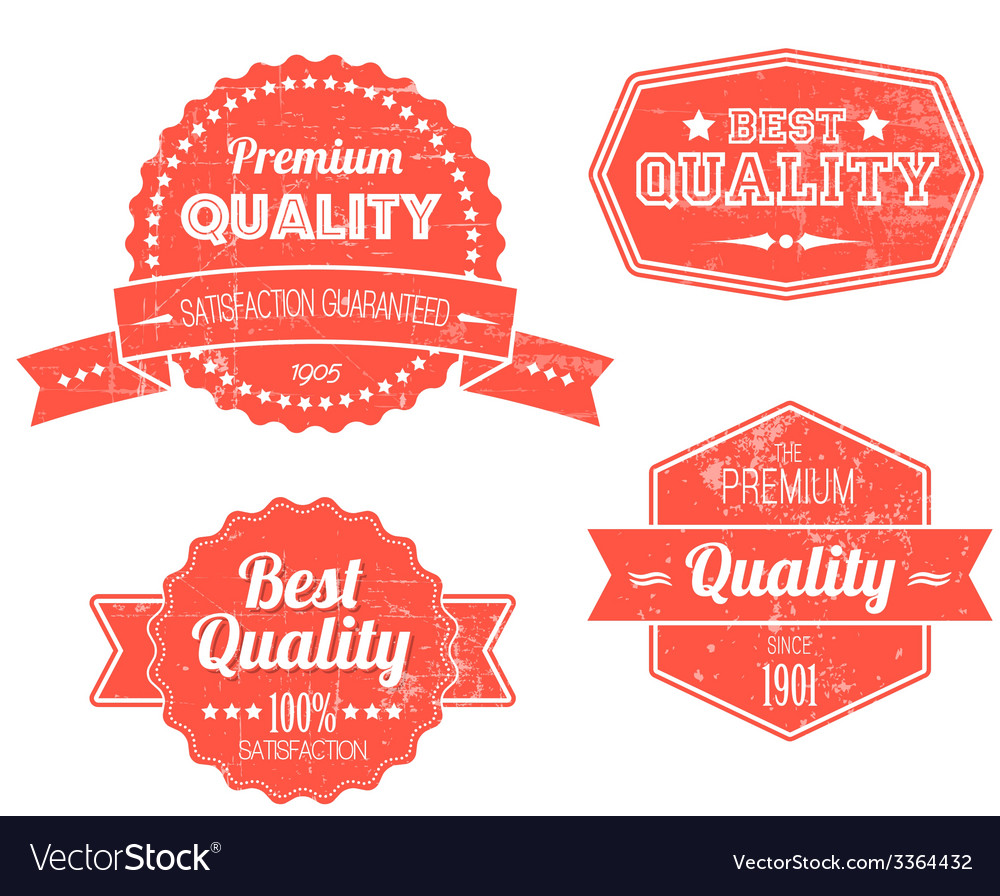 Old red retro vintage grunge labels Royalty Free Vector