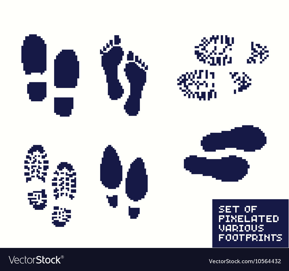 Pixel footprints royalty free vector image vectorstock