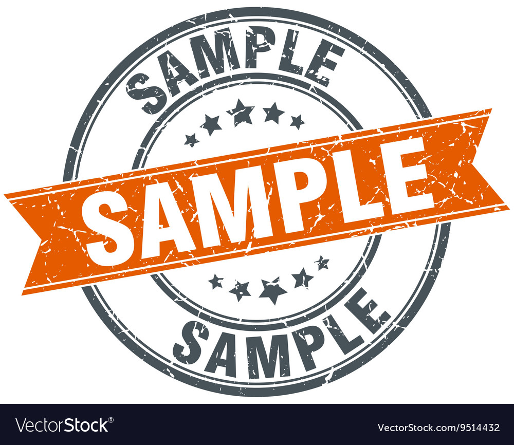 Sample round orange grungy vintage isolated stamp Vector Image