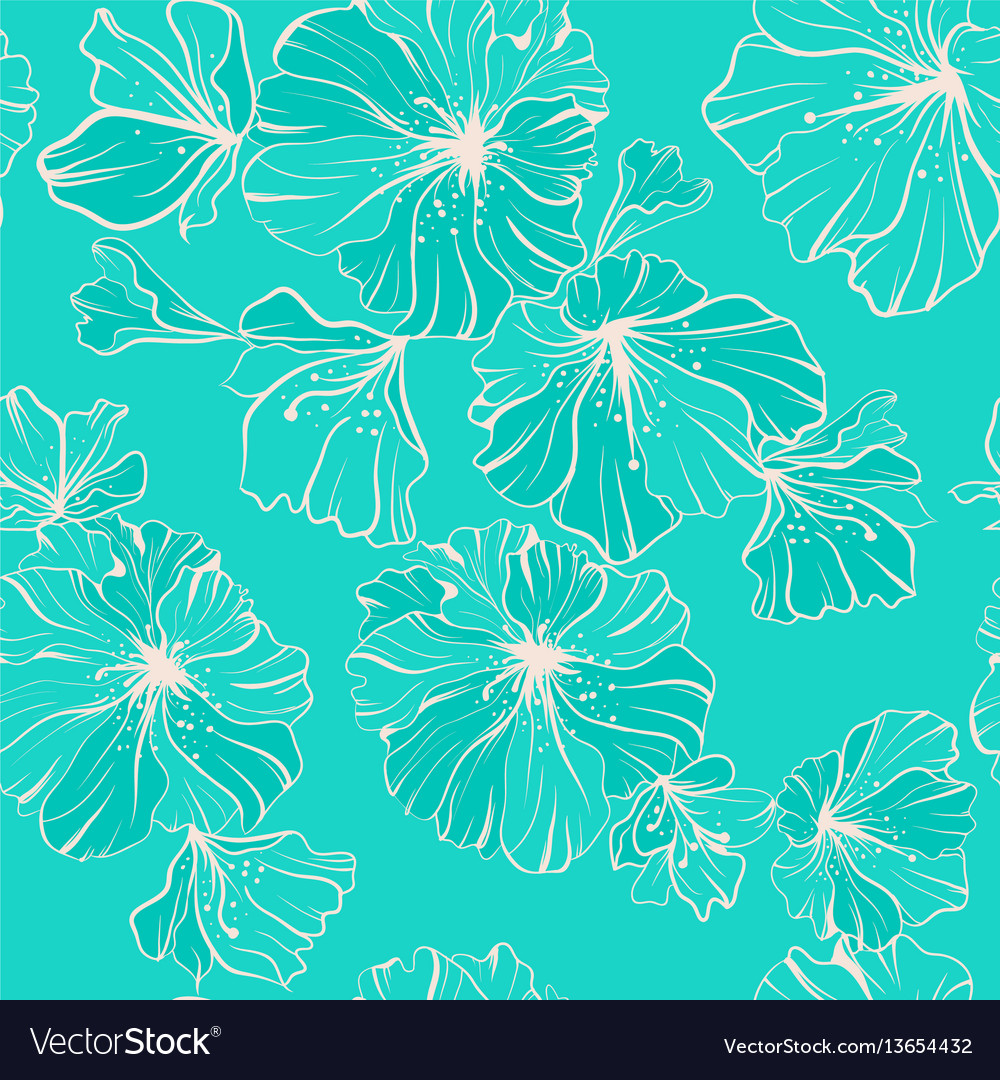 Seamless pattern beige flowers in one paint vector image Seamless pattern beige flowers in one paint