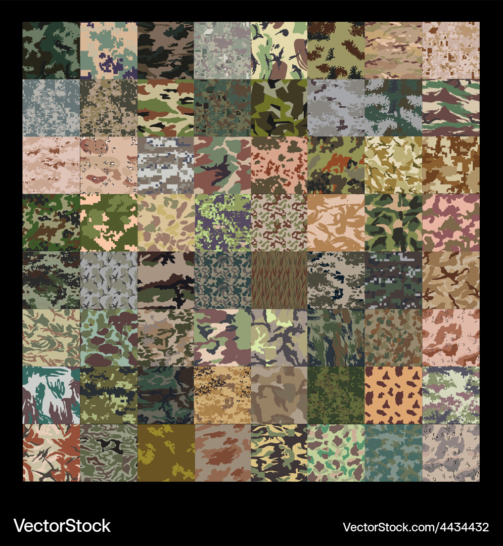 Seamless set camouflage pattern Royalty Free Vector Image