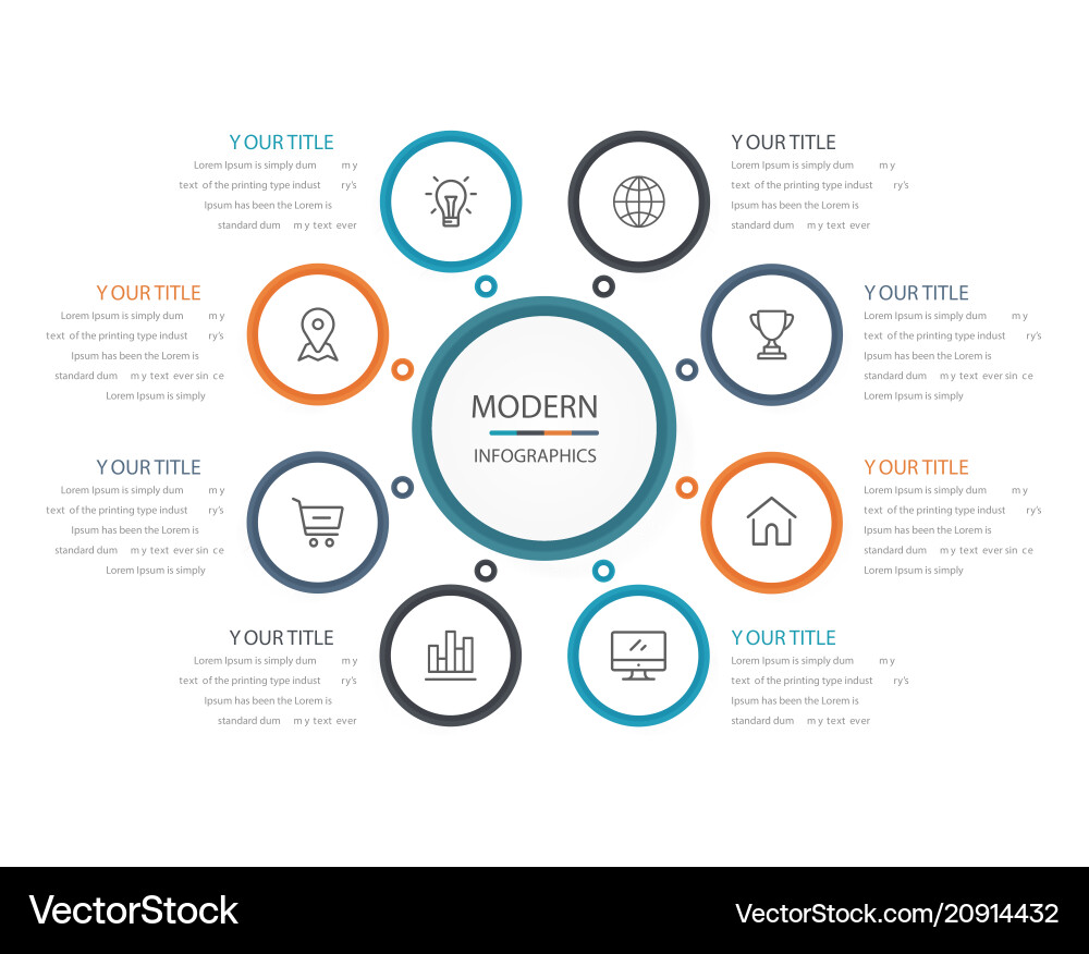 Simple modern circle infographics Royalty Free Vector Image