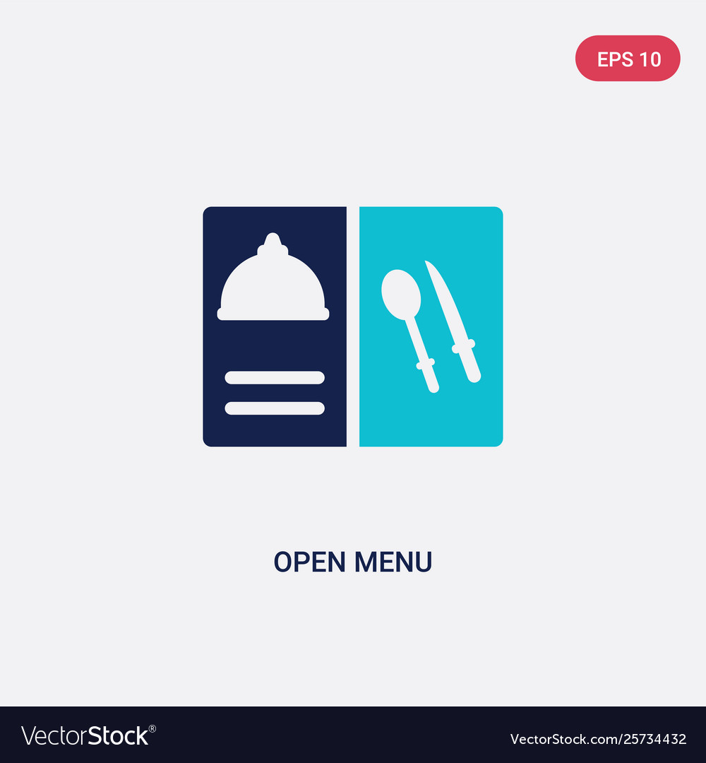 Two color open menu icon from bistro Royalty Free Vector
