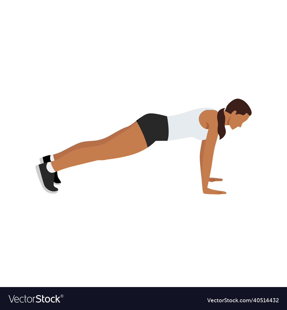 Woman doing plank abdominals exercise Royalty Free Vector