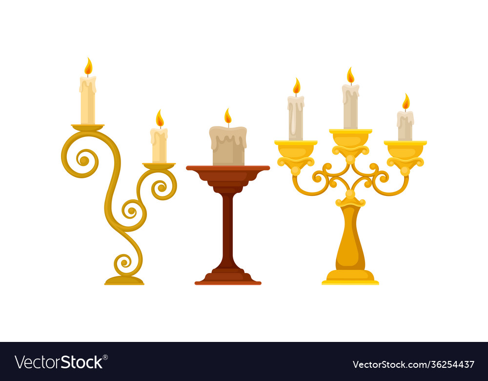 Candelabrum or candle holder with burning