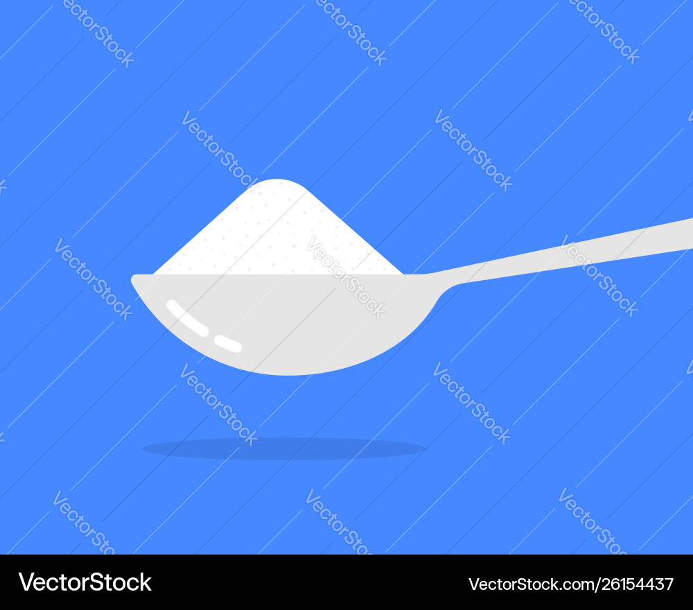 Cartoon spoon with salt or sugar Royalty Free Vector Image